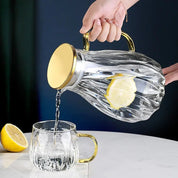Retro Style Glass Water Jug & Matching Cups Set - The House Of BLOC