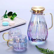 Retro Style Glass Water Jug & Matching Cups Set - The House Of BLOC