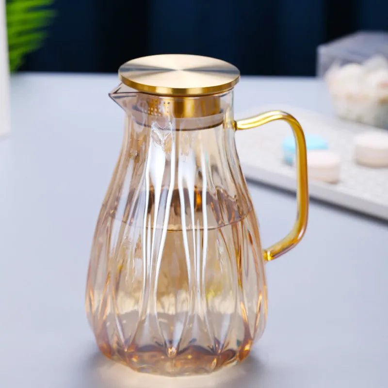 Retro Style Glass Water Jug & Matching Cups Set - The House Of BLOC