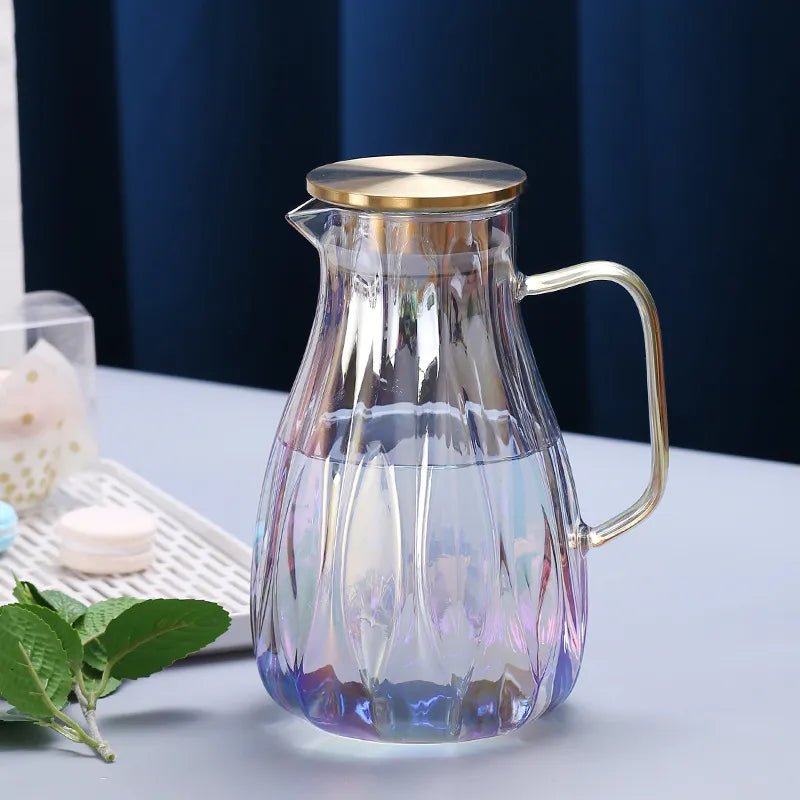 Retro Style Glass Water Jug & Matching Cups Set - The House Of BLOC