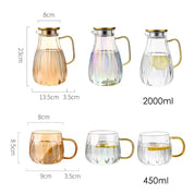 Retro Style Glass Water Jug & Matching Cups Set - The House Of BLOC