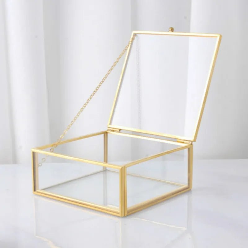 Retro Style Gold & Glass Jewellery Tray - The House Of BLOC