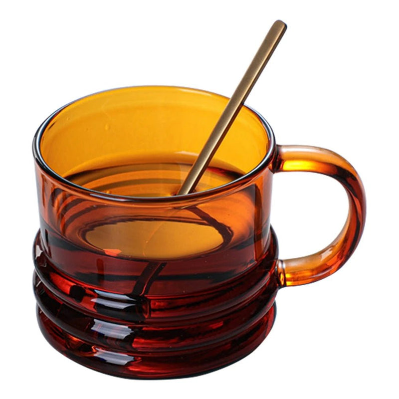 Ribbed Bottom Solid Colour Glass Mug - The House Of BLOC