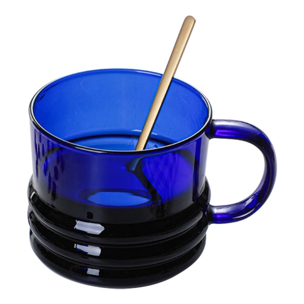 Ribbed Bottom Solid Colour Glass Mug - The House Of BLOC