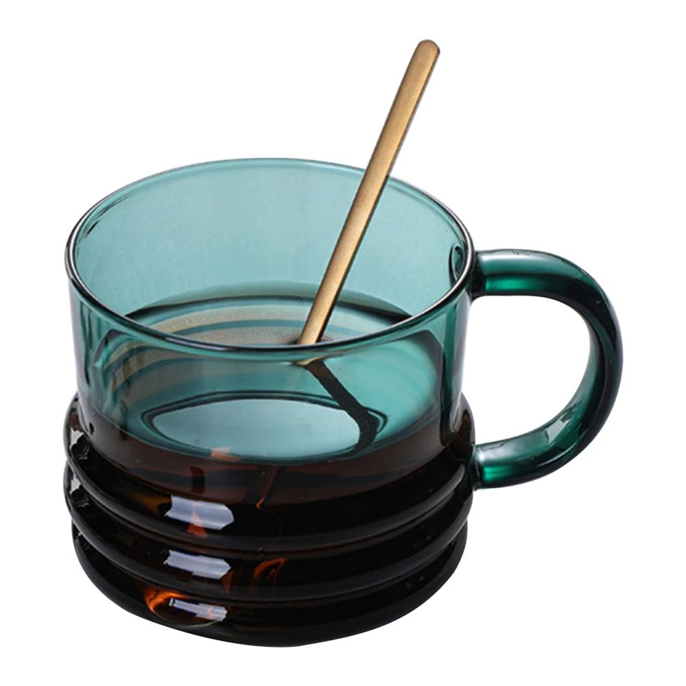 Ribbed Bottom Solid Colour Glass Mug - The House Of BLOC