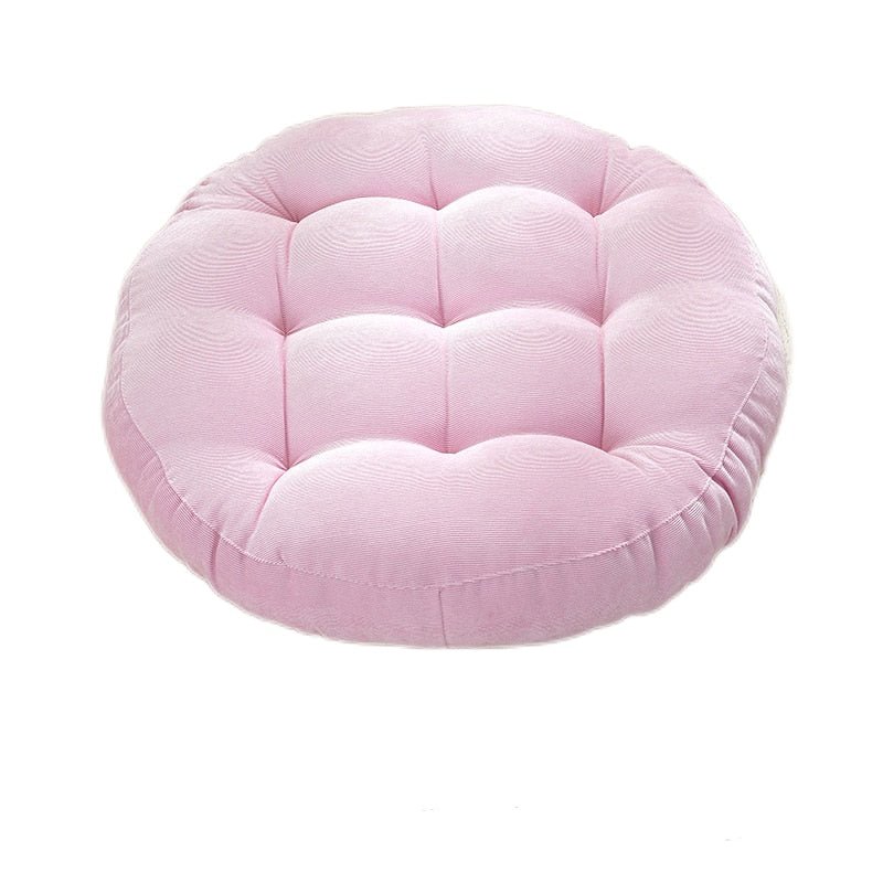 Round Corduroy Solid Tufted Thick Cushion - The House Of BLOC