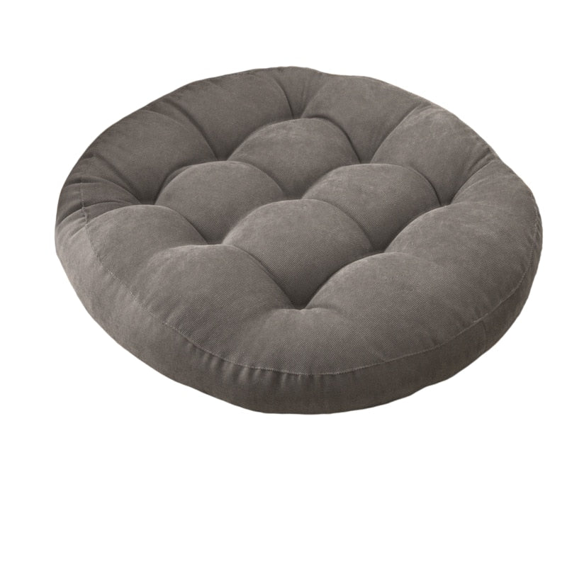 Round Corduroy Solid Tufted Thick Cushion - The House Of BLOC