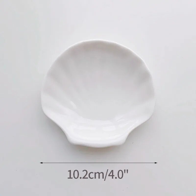 Shell Shaped White Ceramic Jewellery Tray - The House Of BLOC