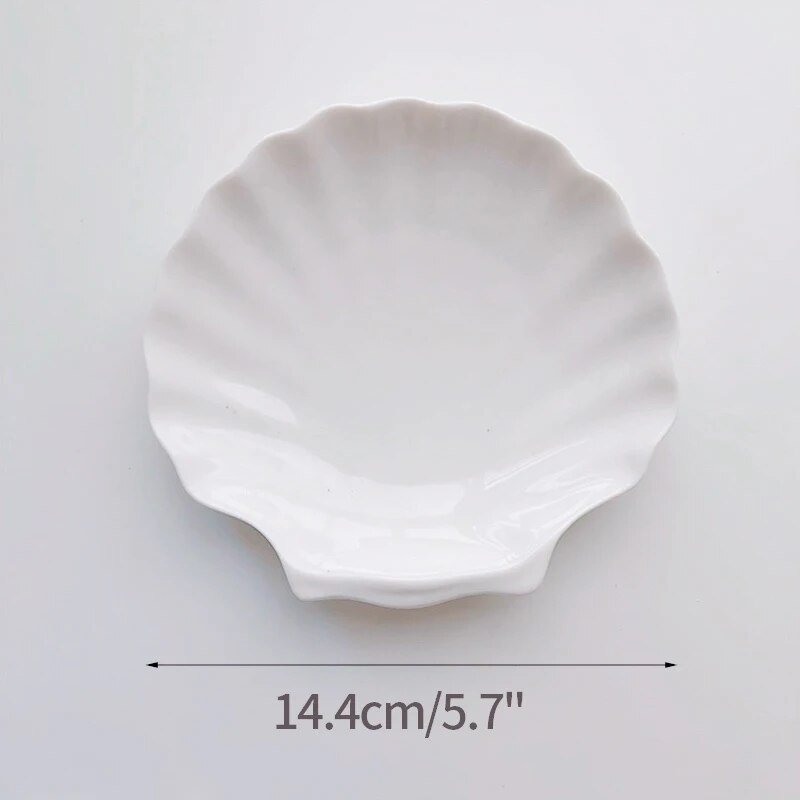 Shell Shaped White Ceramic Jewellery Tray - The House Of BLOC