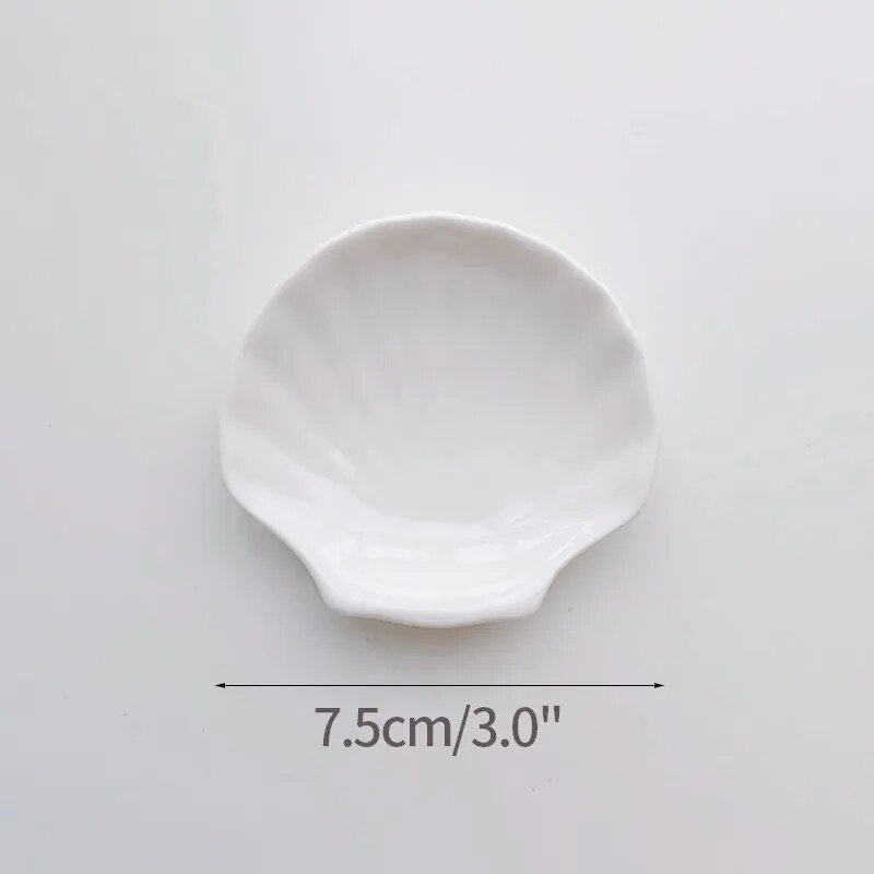 Shell Shaped White Ceramic Jewellery Tray - The House Of BLOC