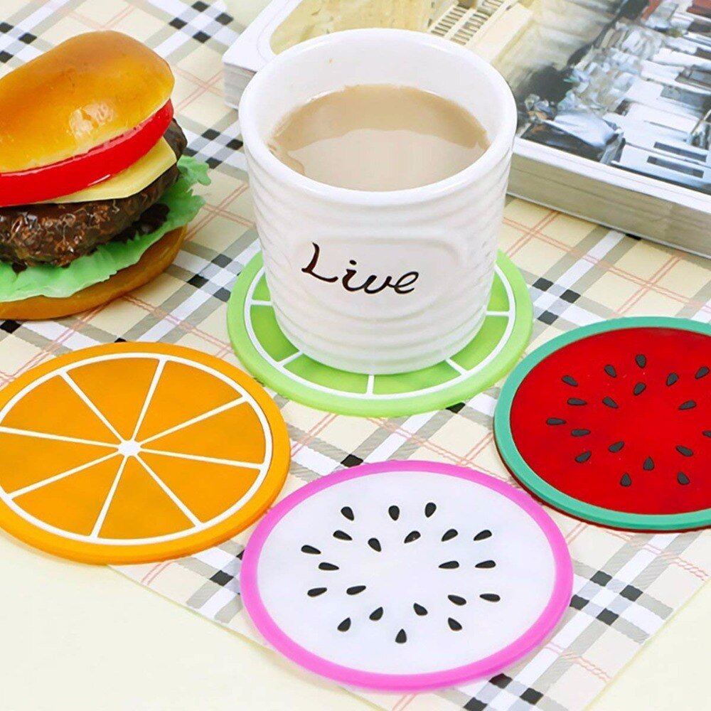 Six Piece Colourful Fruit Shape Coasters - The House Of BLOC