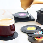 Six Piece Retro Style Vinyl Record Coaster Set - The House Of BLOC
