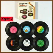 Six Piece Retro Style Vinyl Record Coaster Set - The House Of BLOC