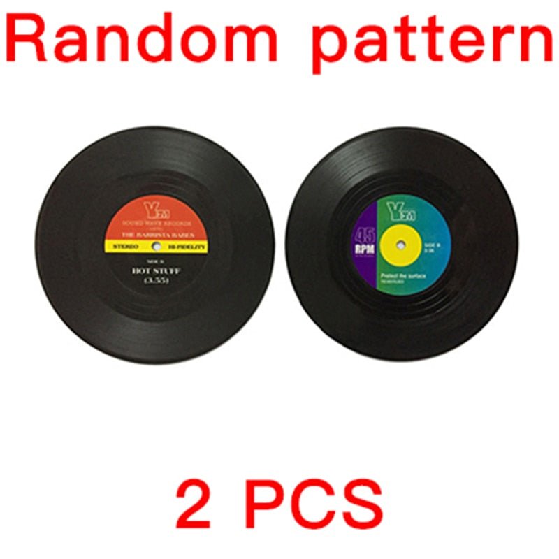 Six Piece Retro Style Vinyl Record Coaster Set - The House Of BLOC