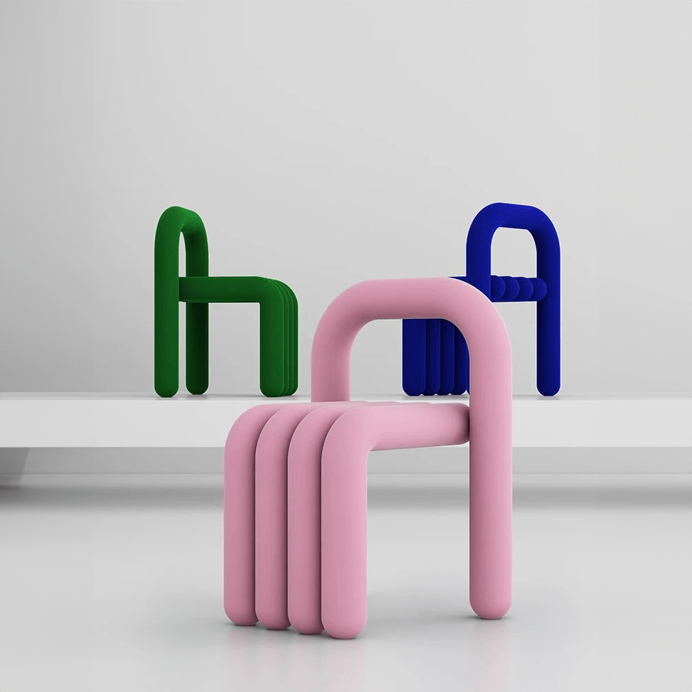 Sleek Velvet Pastel Coloured Chair - The House Of BLOC