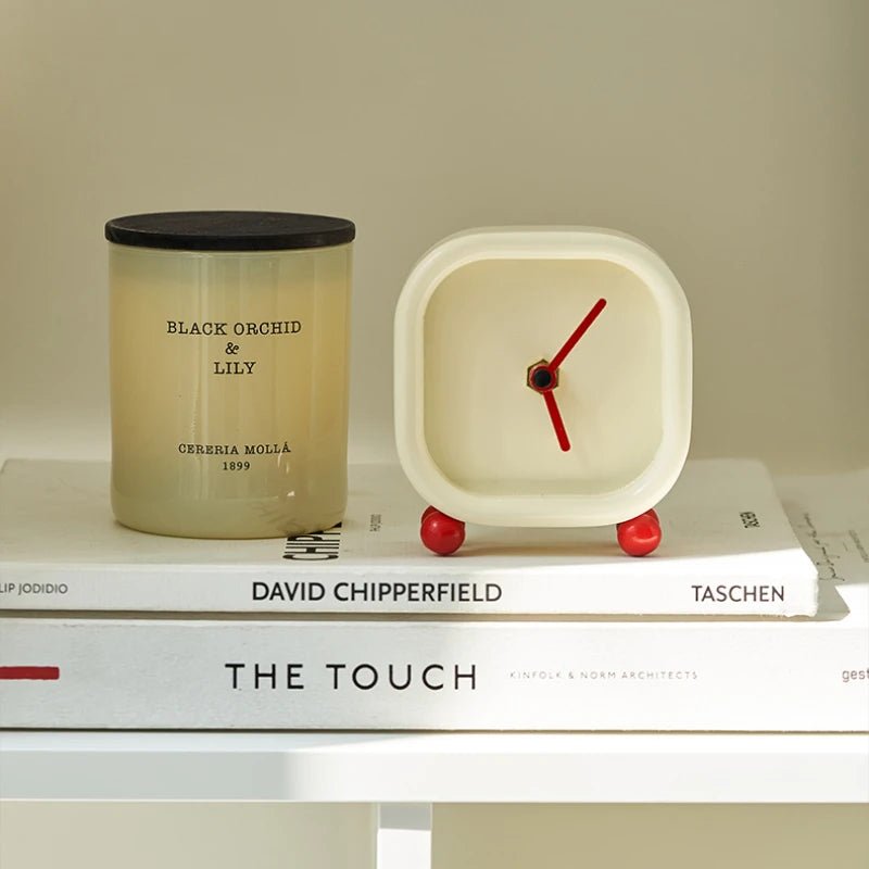 Small Minimalist Cream Desktop Clock - The House Of BLOC