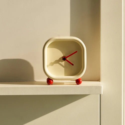 Small Minimalist Cream Desktop Clock - The House Of BLOC