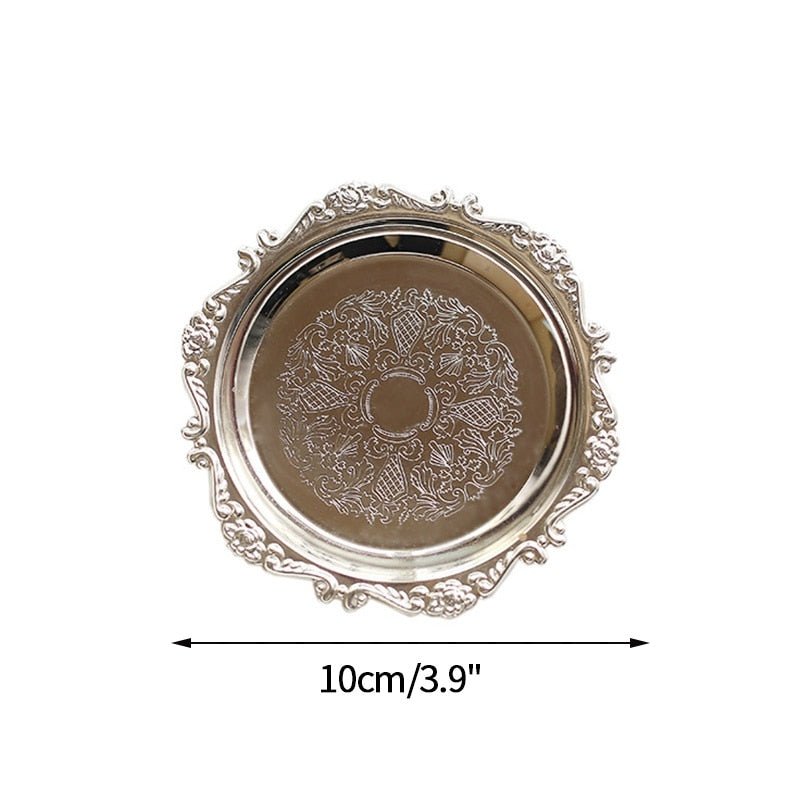 Small Round Metal or Glass Decorative Tray - The House Of BLOC