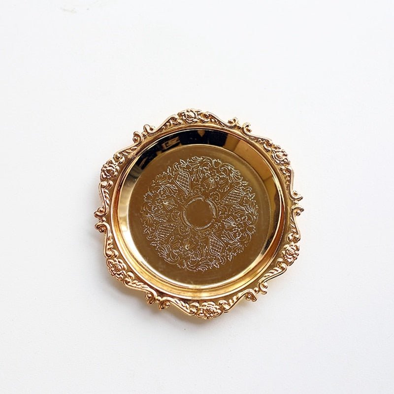 Small Round Metal or Glass Decorative Tray - The House Of BLOC