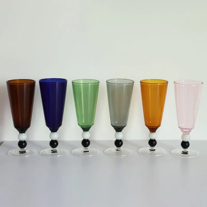 Solid Colour Beaded Stem Glass - The House Of BLOC