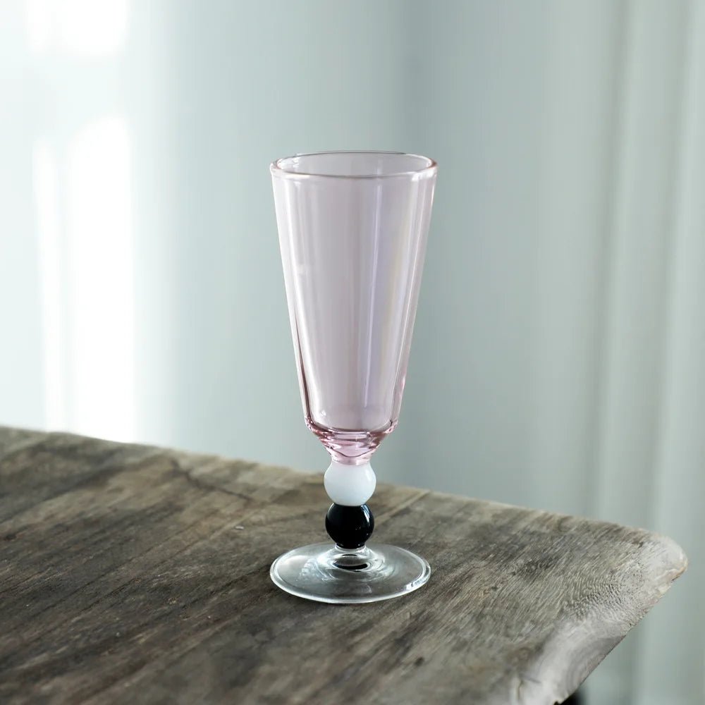 Solid Colour Beaded Stem Glass - The House Of BLOC