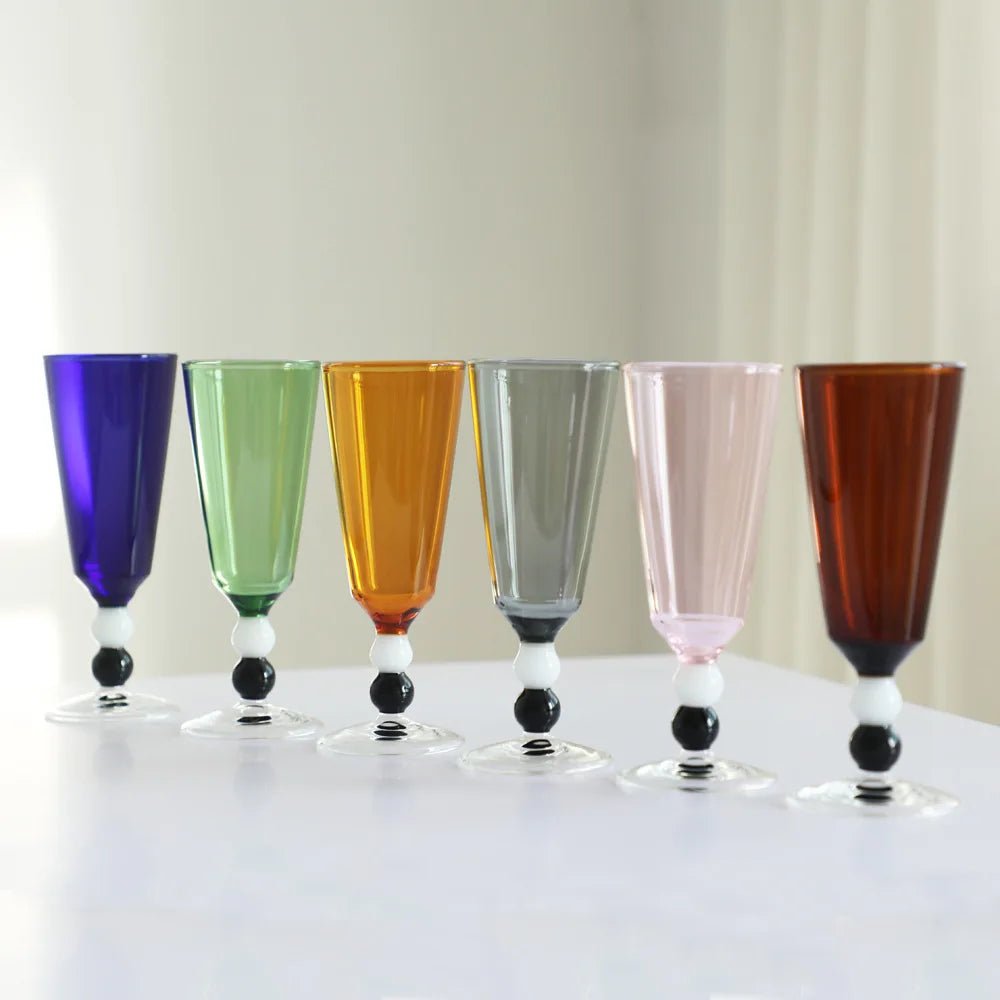 Solid Colour Beaded Stem Glass - The House Of BLOC