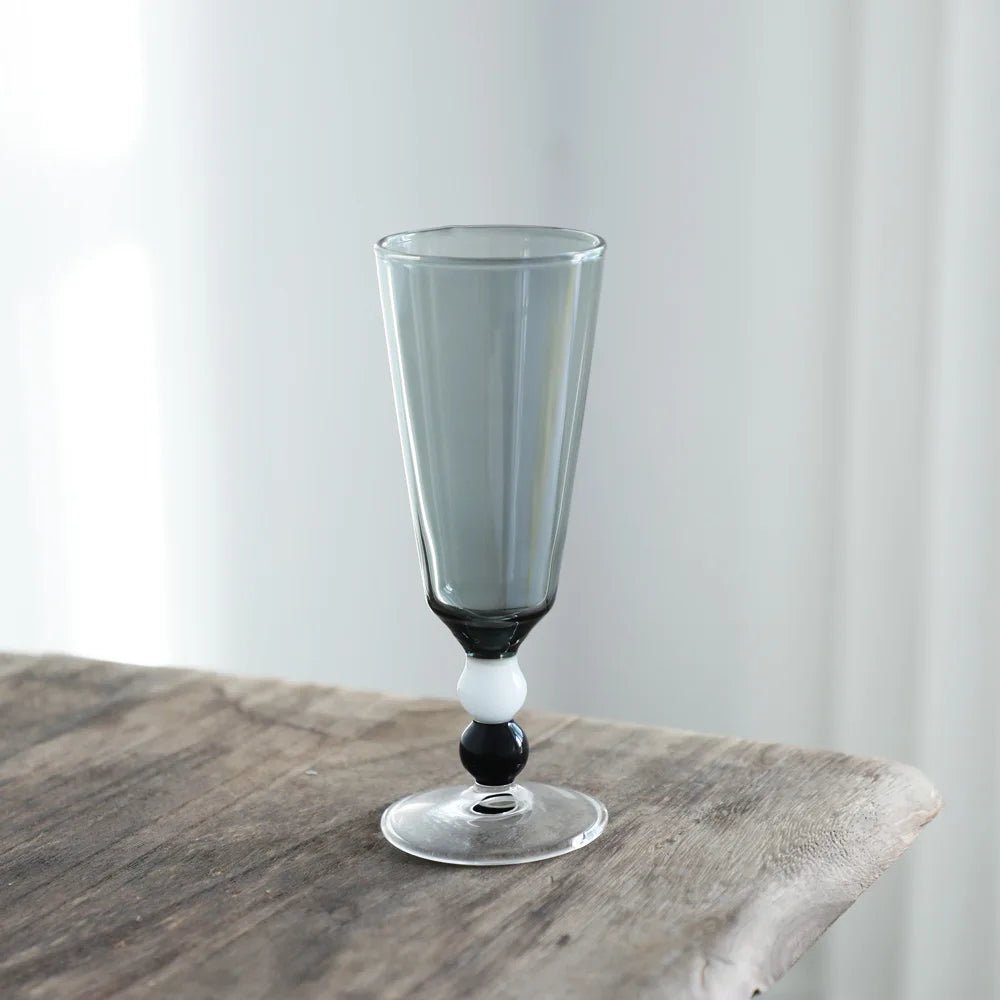 Solid Colour Beaded Stem Glass - The House Of BLOC