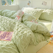 Solid Colour Seersucker Single Bedding Set - The House Of BLOC