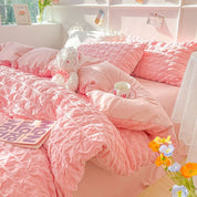 Solid Colour Seersucker Single Bedding Set - The House Of BLOC