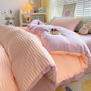 Solid Colour Seersucker Single Bedding Set - The House Of BLOC