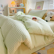 Solid Colour Seersucker Single Bedding Set - The House Of BLOC