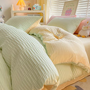 Solid Colour Seersucker Single Bedding Set - The House Of BLOC
