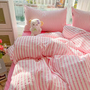 Solid Colour Seersucker Single Bedding Set - The House Of BLOC