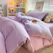 Solid Colour Seersucker Single Bedding Set - The House Of BLOC