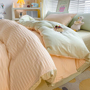 Solid Colour Seersucker Single Bedding Set - The House Of BLOC