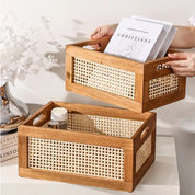 Solid Wood Rattan Storage Box - The House Of BLOC