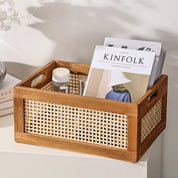 Solid Wood Rattan Storage Box - The House Of BLOC