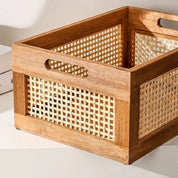 Solid Wood Rattan Storage Box - The House Of BLOC
