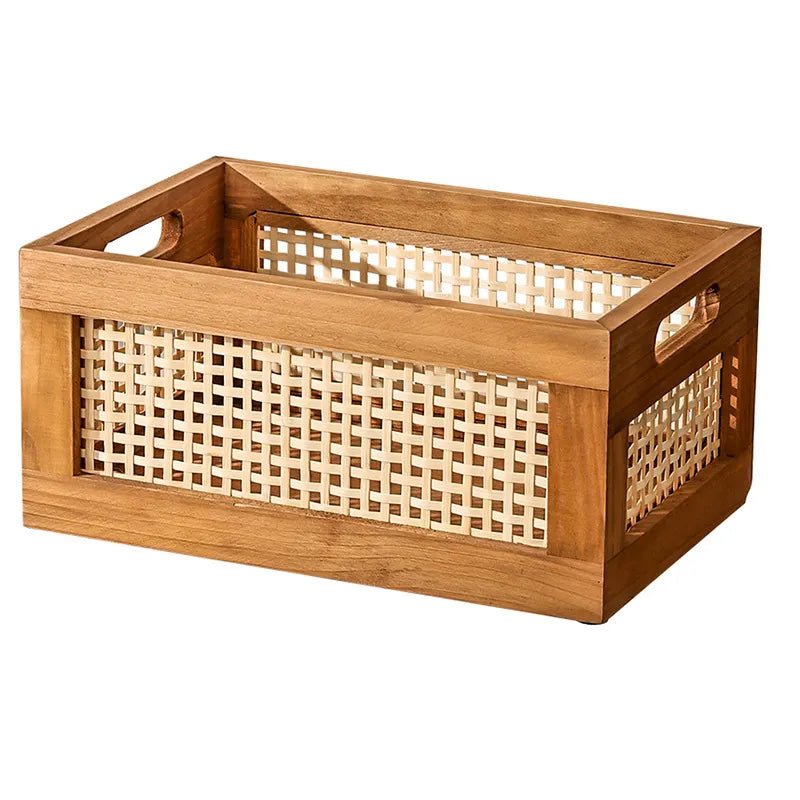 Solid Wood Rattan Storage Box - The House Of BLOC