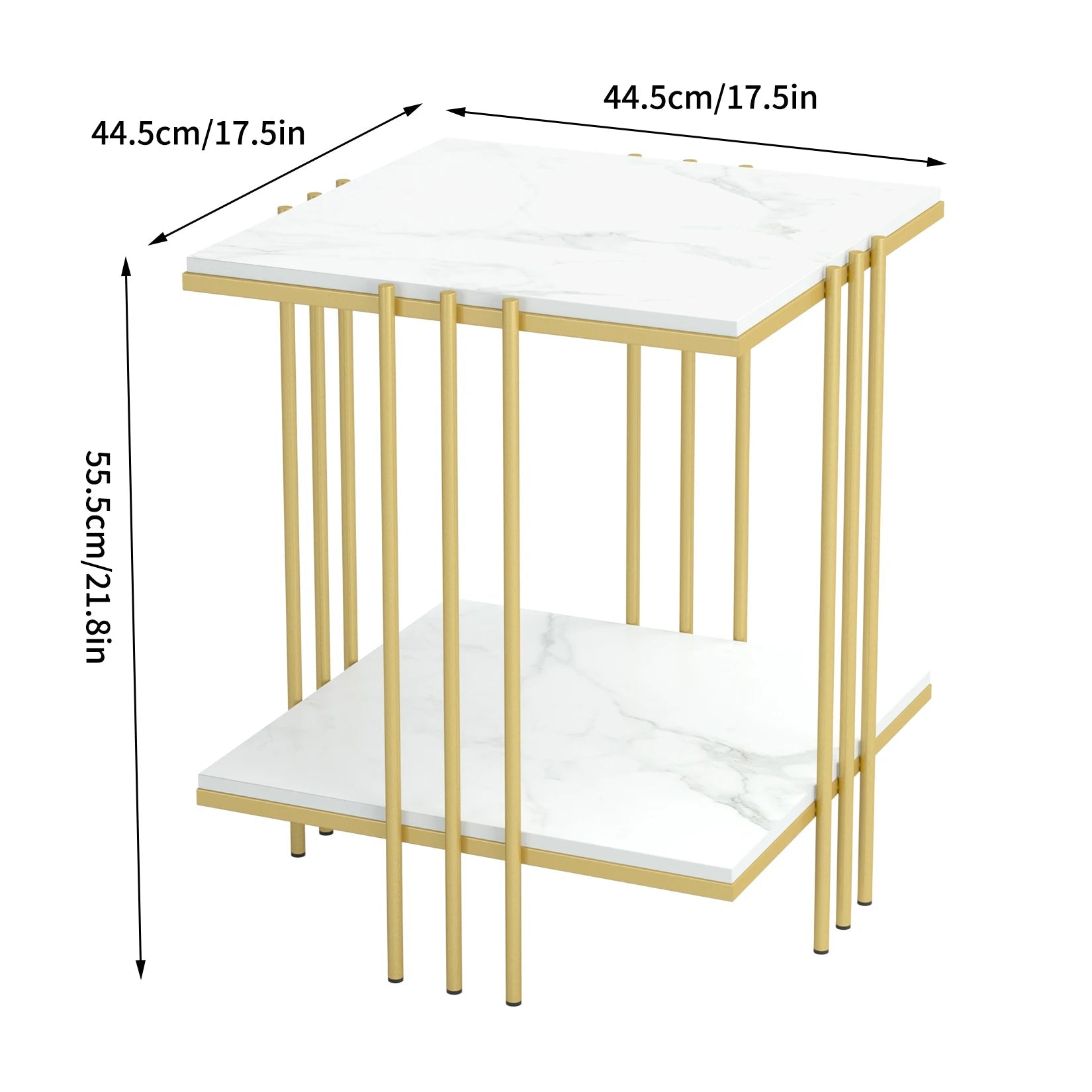 Square Marble Top End Side Table - The House Of BLOC