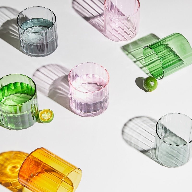 Striped Glass Cups - The House Of BLOC