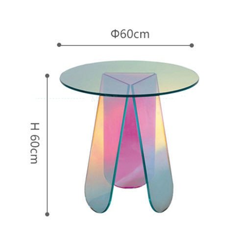 Stylish Iridescent Acrylic Side Table - The House Of BLOC