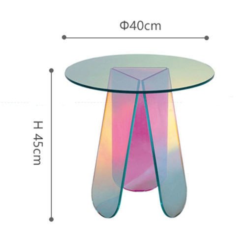 Stylish Iridescent Acrylic Side Table - The House Of BLOC