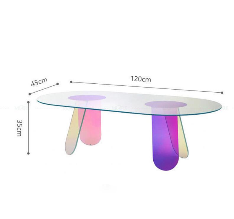 Stylish Iridescent Acrylic Side Table - The House Of BLOC