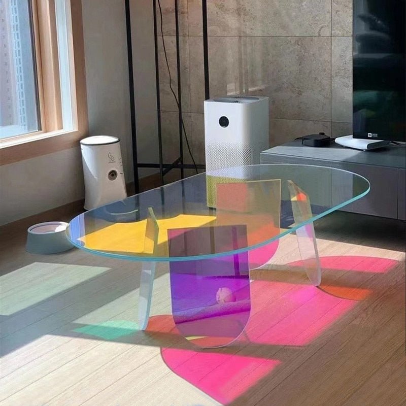 Stylish Iridescent Acrylic Side Table - The House Of BLOC