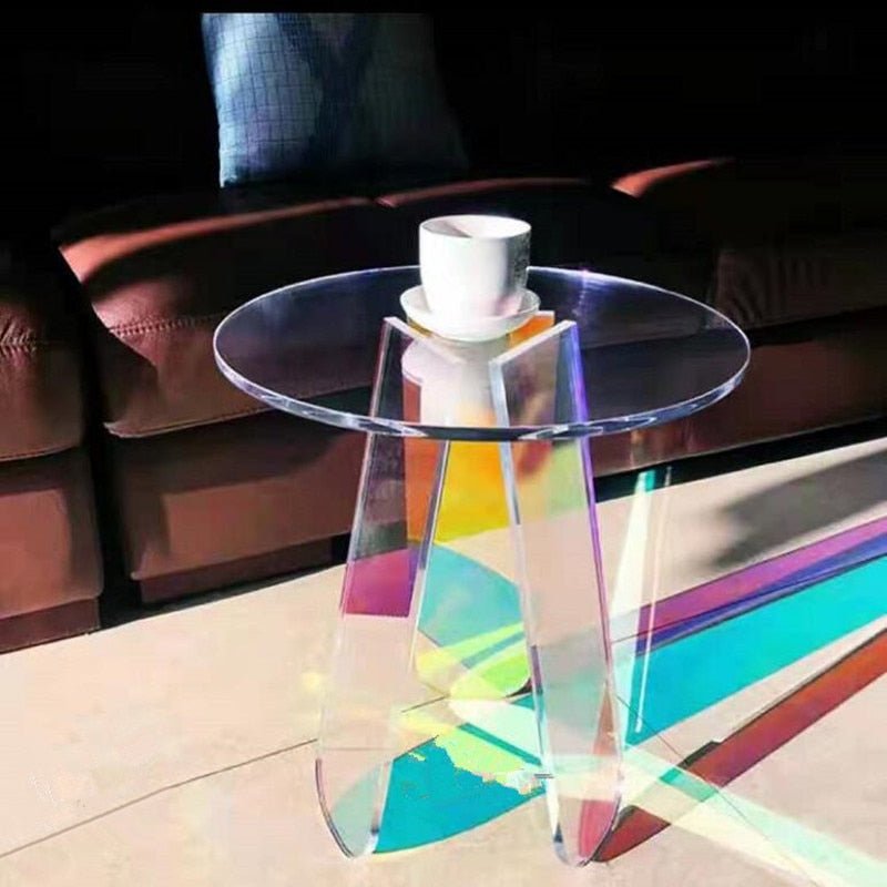 Stylish Iridescent Acrylic Side Table - The House Of BLOC