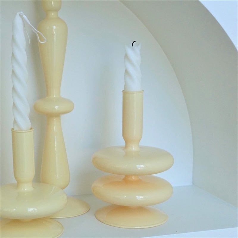 Stylish Ivory Coloured Candle Holders - The House Of BLOC