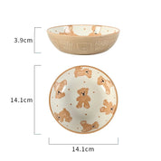 Teddy Bear Ceramic Plate + Bowl Dinnerware Set - The House Of BLOC