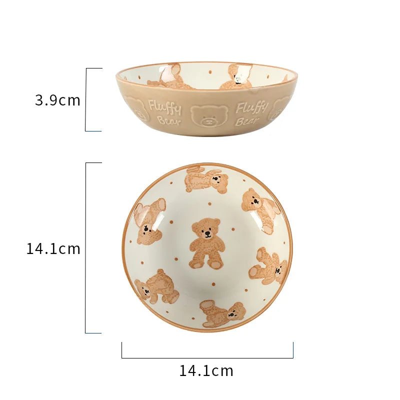 Teddy Bear Ceramic Plate + Bowl Dinnerware Set - The House Of BLOC