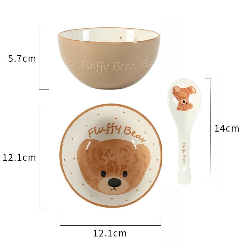 Teddy Bear Ceramic Plate + Bowl Dinnerware Set - The House Of BLOC